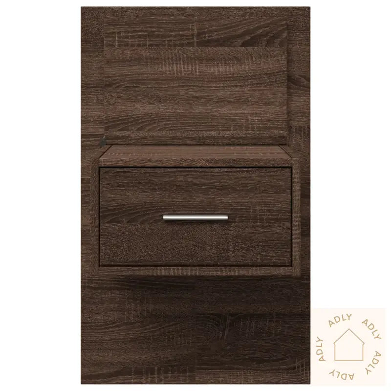 Vegghengt Nattbord Med Led-Lys 2 Stk Brun Eik