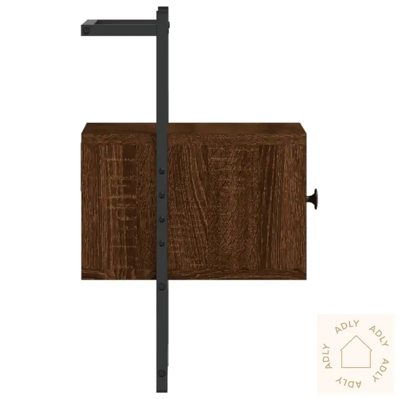 Nattbord Veggmontert Brun Eik 35X30X51 Cm Konstruert Tre