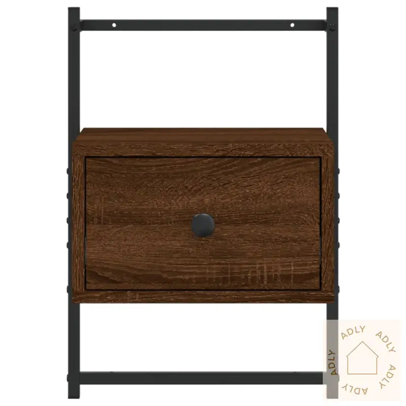 Nattbord Veggmontert 2 Stk Brun Eik 35X30X51 Cm Konstruert Tre