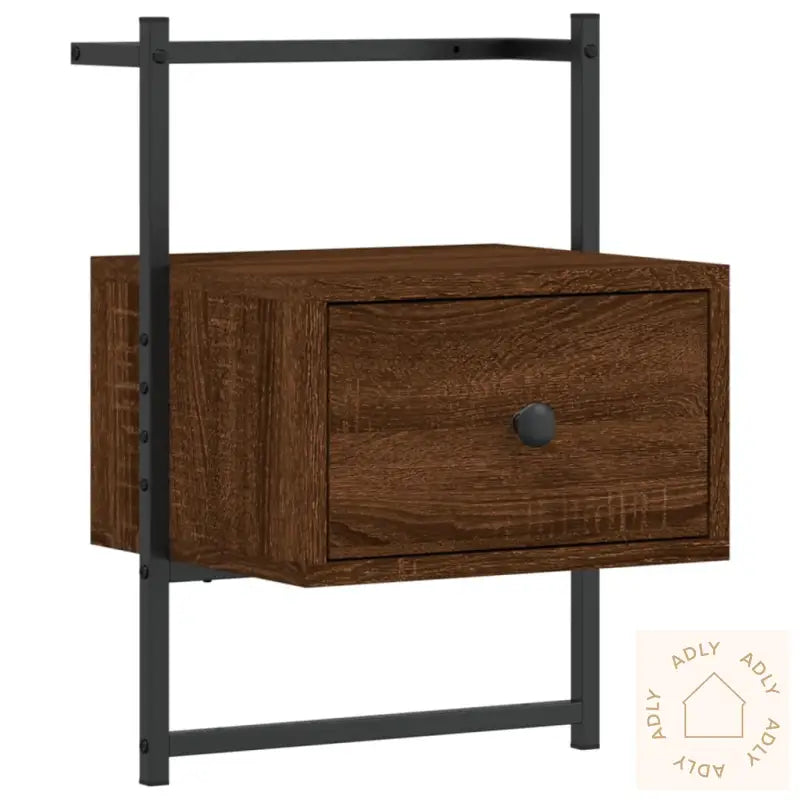 Nattbord Veggmontert 2 Stk Brun Eik 35X30X51 Cm Konstruert Tre