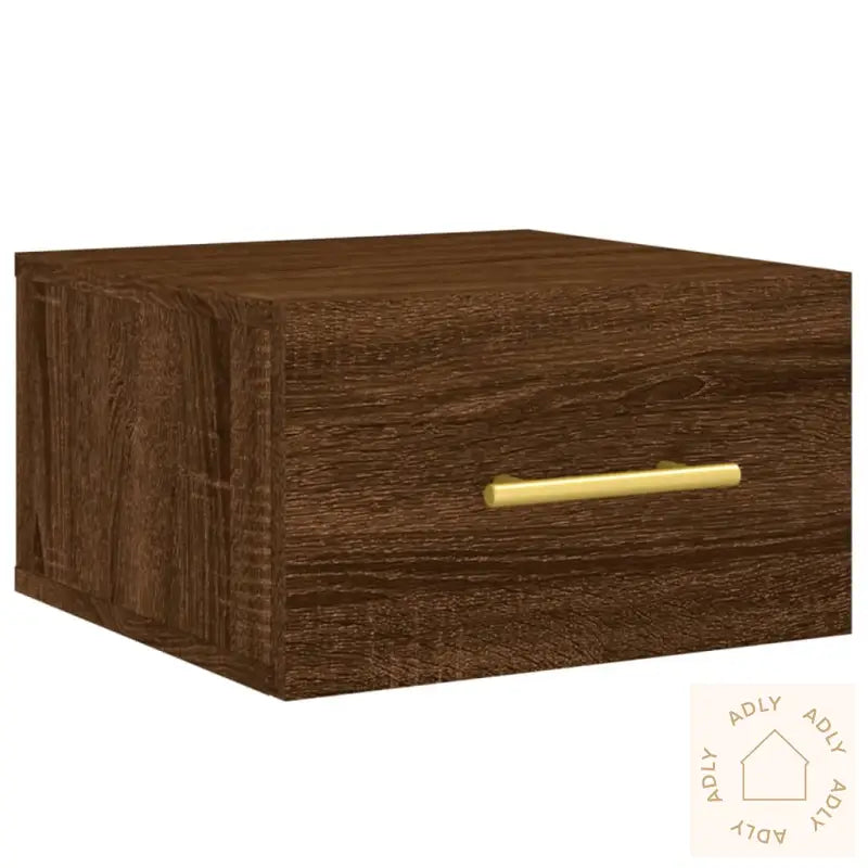 Veggmonterte Nattbord 2 Stk Brun Eik 35X35X20 Cm