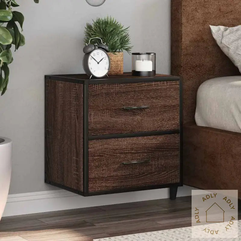 Veggmontert Nattbord Brun Eik 40X31X39,5 Cm