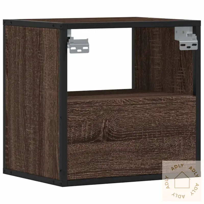 Veggmonterte Nattbord 2 Stk Brun Eik 40X31X39,5 Cm