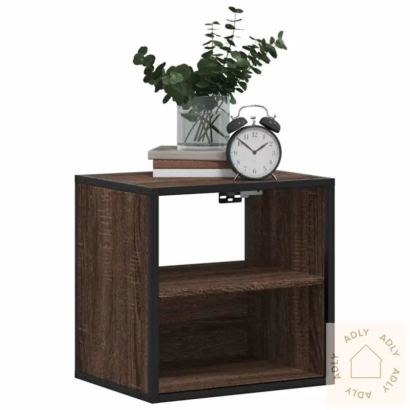 Veggmonterte Nattbord 2 Stk Brun Eik 40X31X39,5 Cm