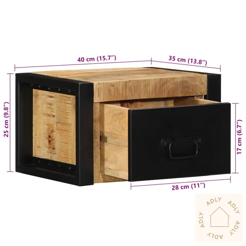 Nattbord 2 Stk 40X35X25 Cm Grovt Heltre Mangotre