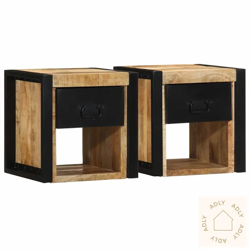 Nattskap 2 Stk 40X35X40 Cm Grovt Heltre Mangotre