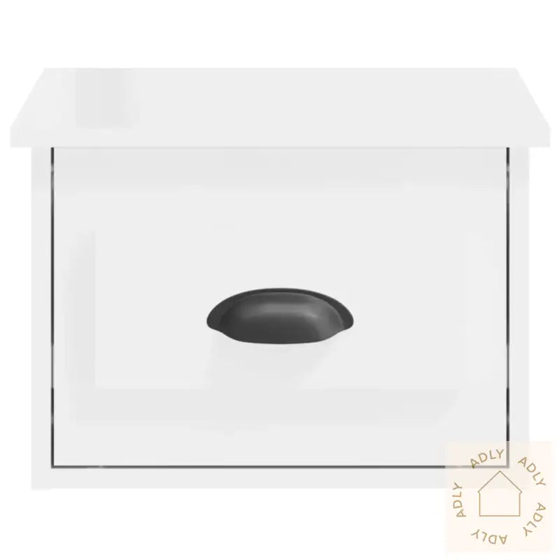 Veggmonterte Nattbord 2 Stk Høyglans Hvit 41,5X36X28 Cm