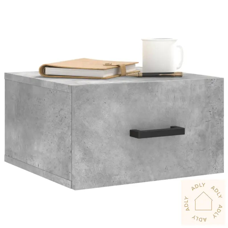 Veggmonterte Nattbord 2 Stk Betonggrå 35X35X20 Cm