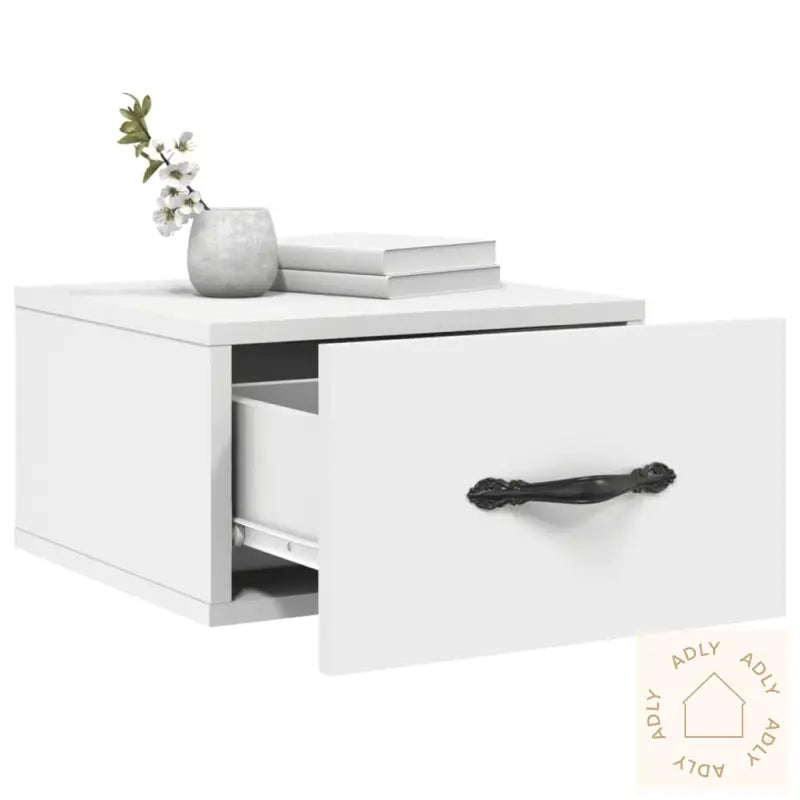 Veggmonterte Nattbord 2 Stk Hvit 35X35X20 Cm