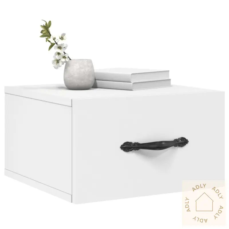 Veggmonterte Nattbord 2 Stk Hvit 35X35X20 Cm