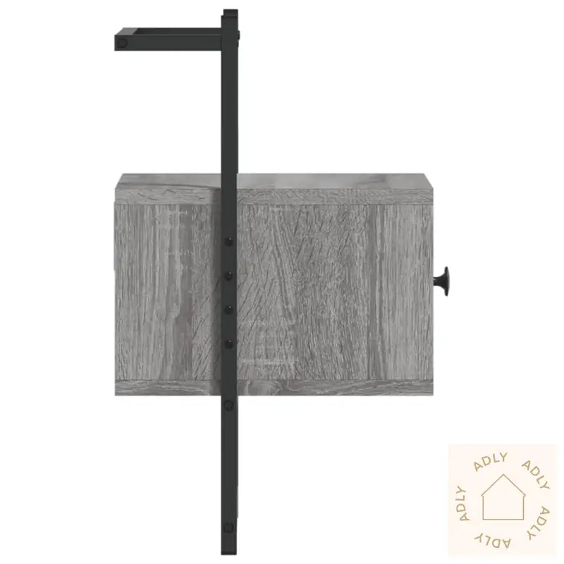 Nattbord Veggmontert Grå Sonoma 35X30X51 Cm Konstruert Tre