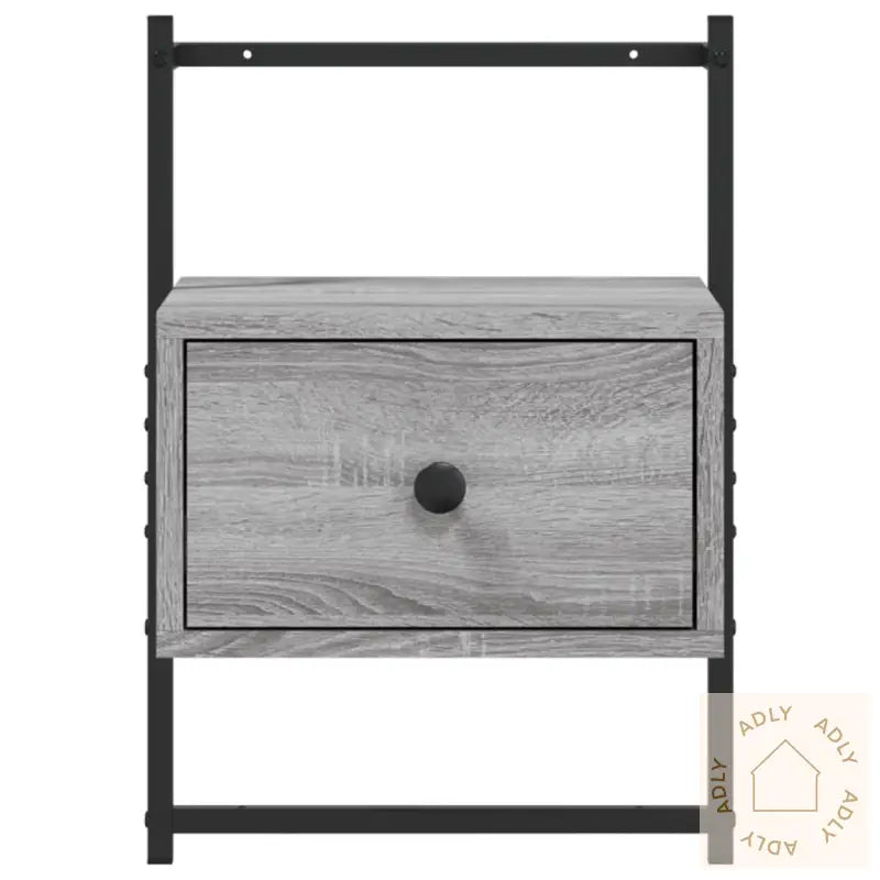 Nattbord Veggmontert Grå Sonoma 35X30X51 Cm Konstruert Tre