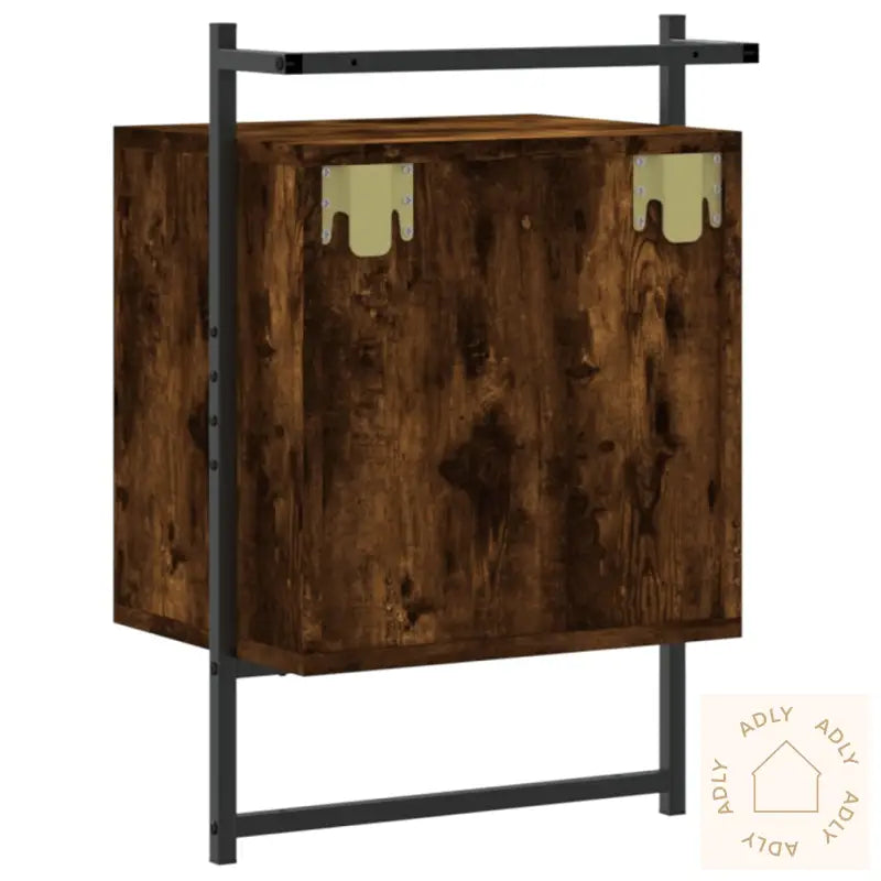 Nattbord Veggmontert 2 Stk Røkt Eik 40X30X61 Cm Konstruert Tre
