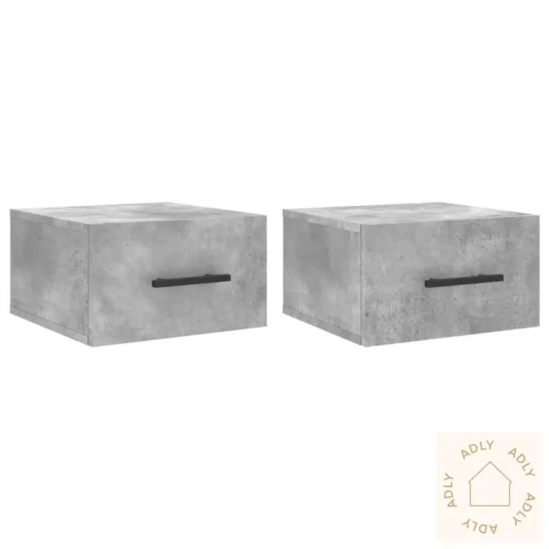 Veggmonterte Nattbord 2 Stk Betonggrå 35X35X20 Cm