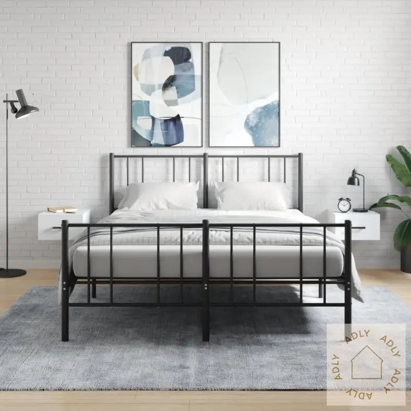 Veggmonterte Nattbord 2 Stk Hvit 35X35X20 Cm