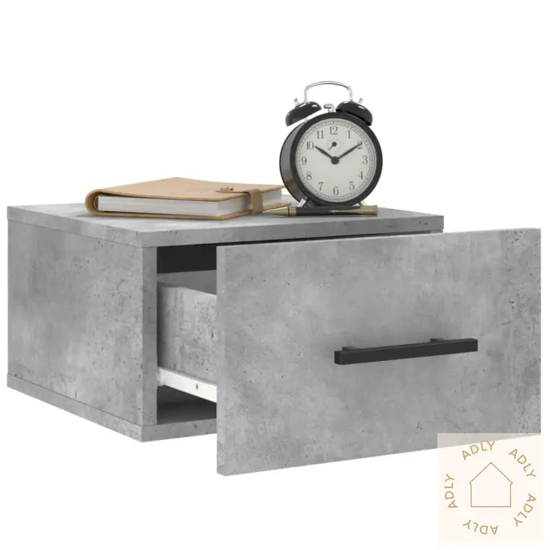 Veggmonterte Nattbord 2 Stk Betonggrå 35X35X20 Cm