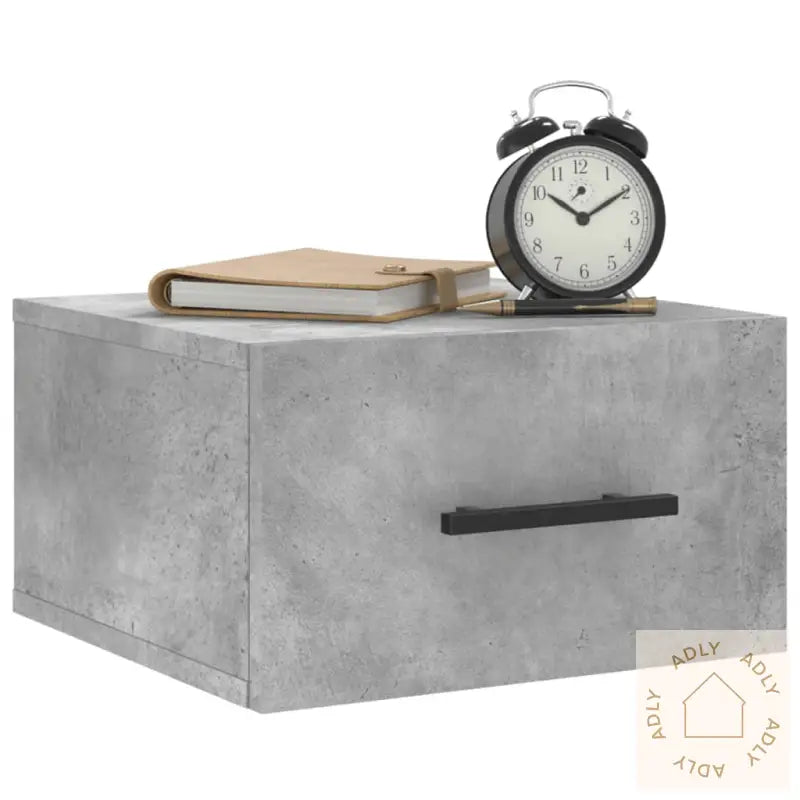 Veggmonterte Nattbord 2 Stk Betonggrå 35X35X20 Cm