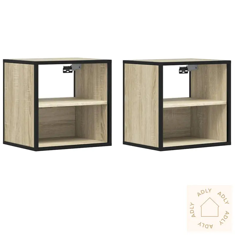 Veggmonterte Nattbord 2 Stk Sonoma Eik 40X31X39,5 Cm