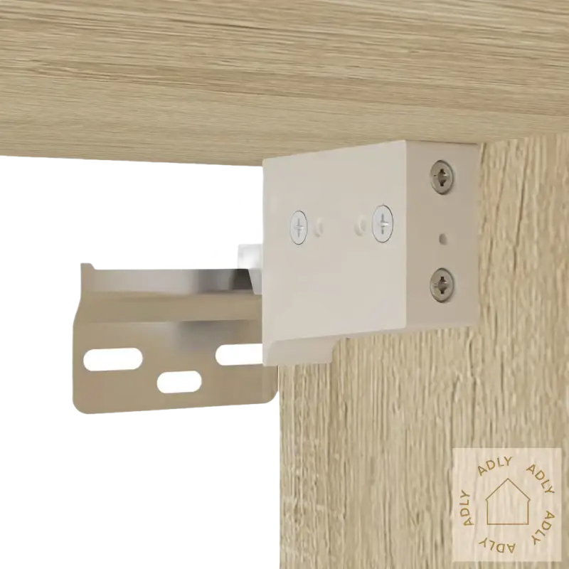 Drawer slide hardware på vegghengt nattbord i sonoma eik for enkel oppbevaring