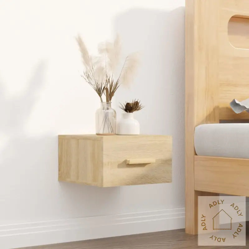 Veggmontert Nattbord 2 Stk Sonoma Eik 35X35X20 Cm