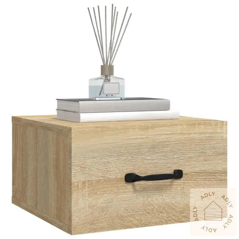 Veggmontert Nattbord 2 Stk Sonoma Eik 35X35X20 Cm
