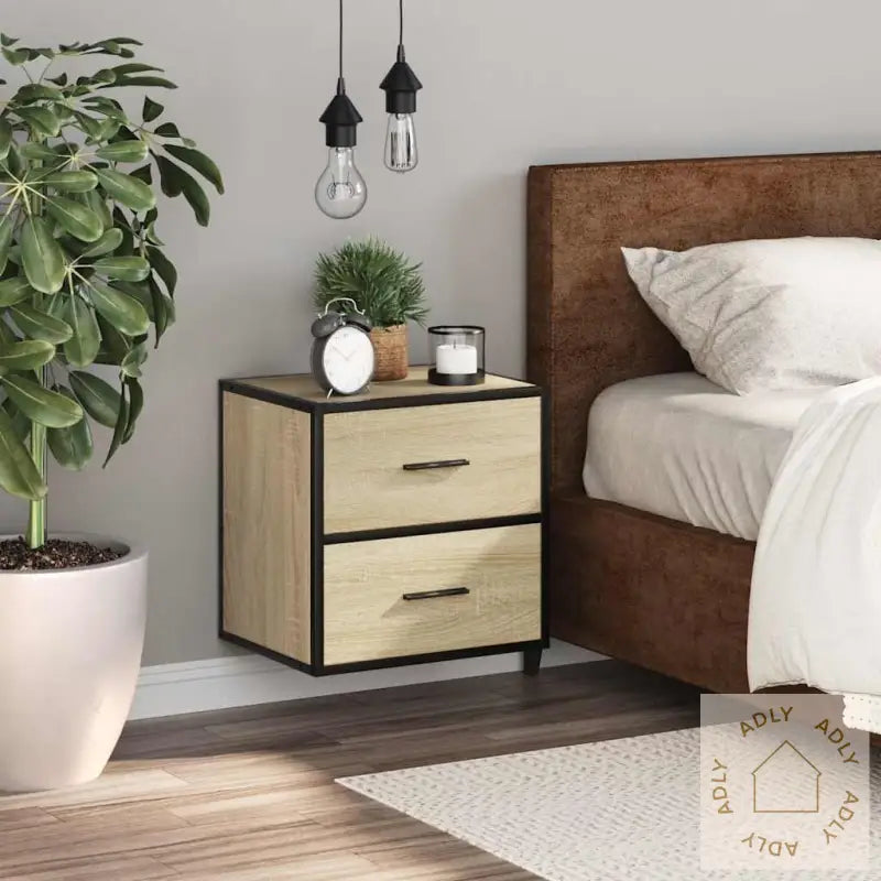 Veggmontert Nattbord Sonoma Eik 40X31X39,5 Cm