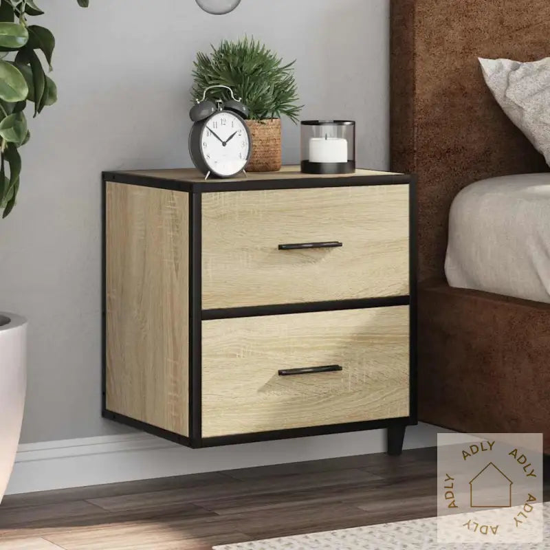 Veggmontert Nattbord Sonoma Eik 40X31X39,5 Cm