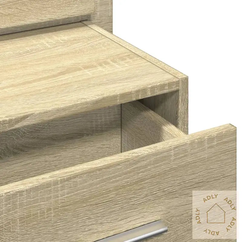 Vegghengt Nattbord Med Led-Lys Sonoma Eik