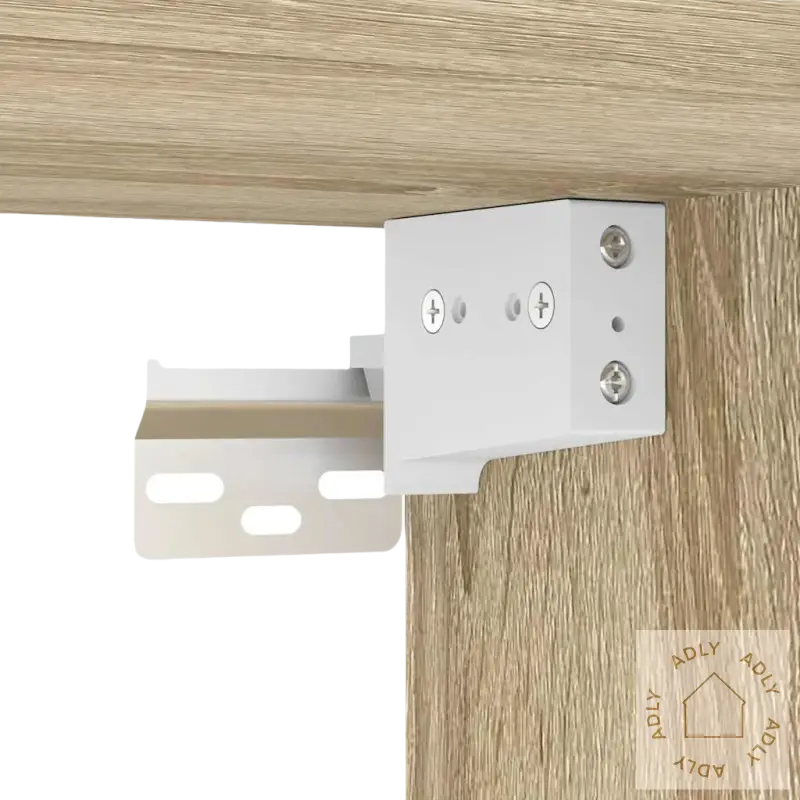 Hvitt metallskuffe for vegghengt nattbord i Sonoma Eik, passer perfekt