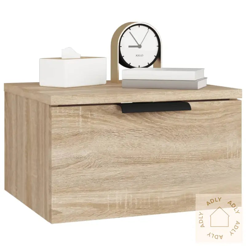 Veggmonterte Nattbord 2 Stk Sonoma Eik 34X30X20 Cm
