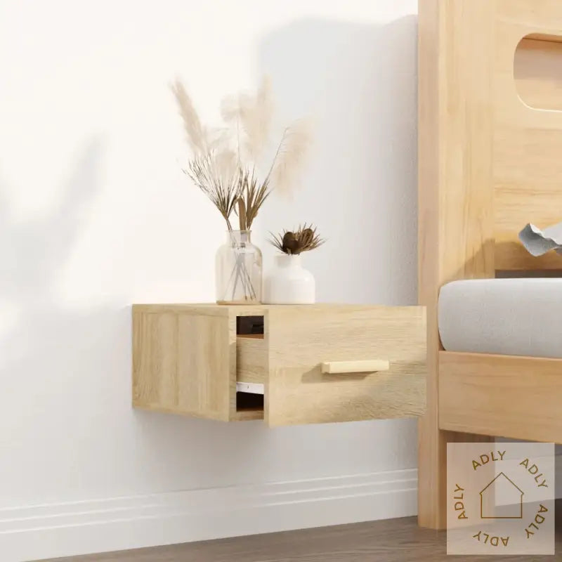 Veggmontert Nattbord Sonoma Eik 35X35X20 Cm