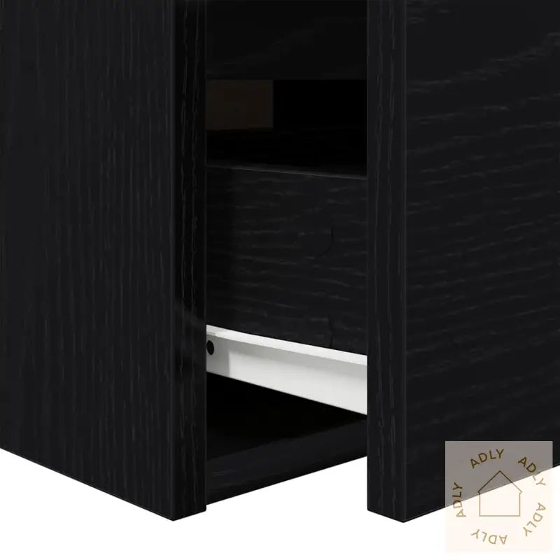 Veggmontert Nattbord Svart Eik 38X34X40 Cm