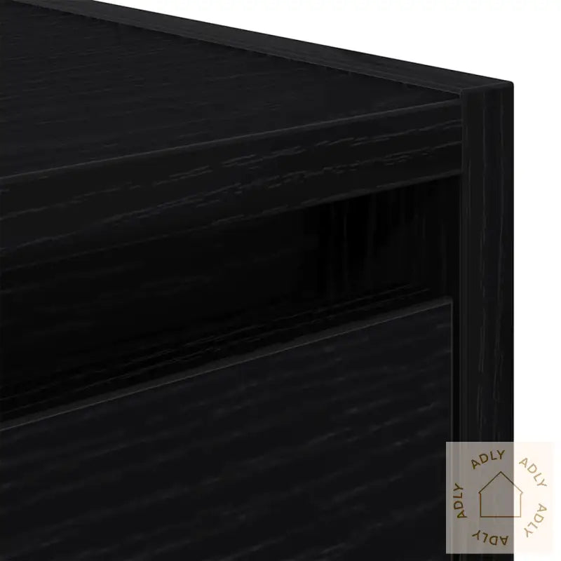 Veggmontert Nattbord Svart Eik 38X34X40 Cm