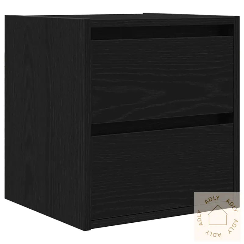 Veggmontert Nattbord Svart Eik 38X34X40 Cm
