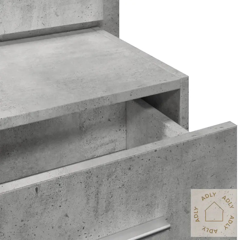 Vegghengt Nattbord Med Led-Lys Betonggrå