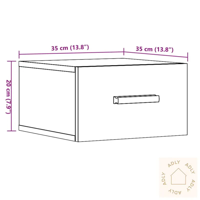 Veggmontert Nattbord Gammelt Tre 35X35X20 Cm