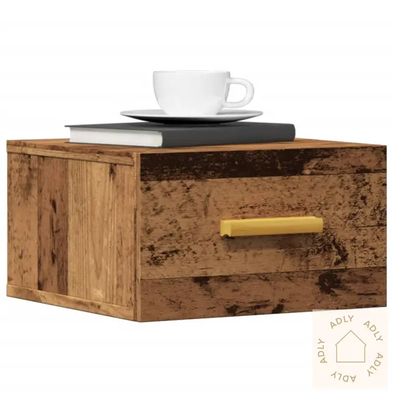 Veggmontert Nattbord Gammelt Tre 35X35X20 Cm