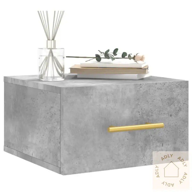 Veggmontert Nattbord Betonggrå 35X35X20 Cm