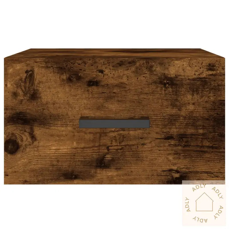 Veggmonterte Nattbord 2 Stk Røkt Eik 35X35X20 Cm