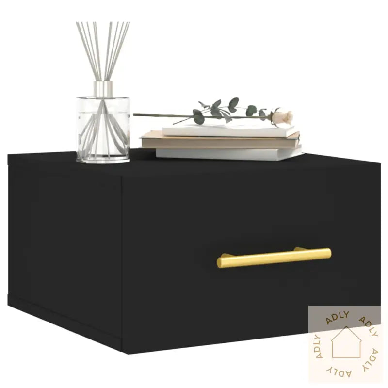 Veggmontert Nattbord Svart 35X35X20 Cm