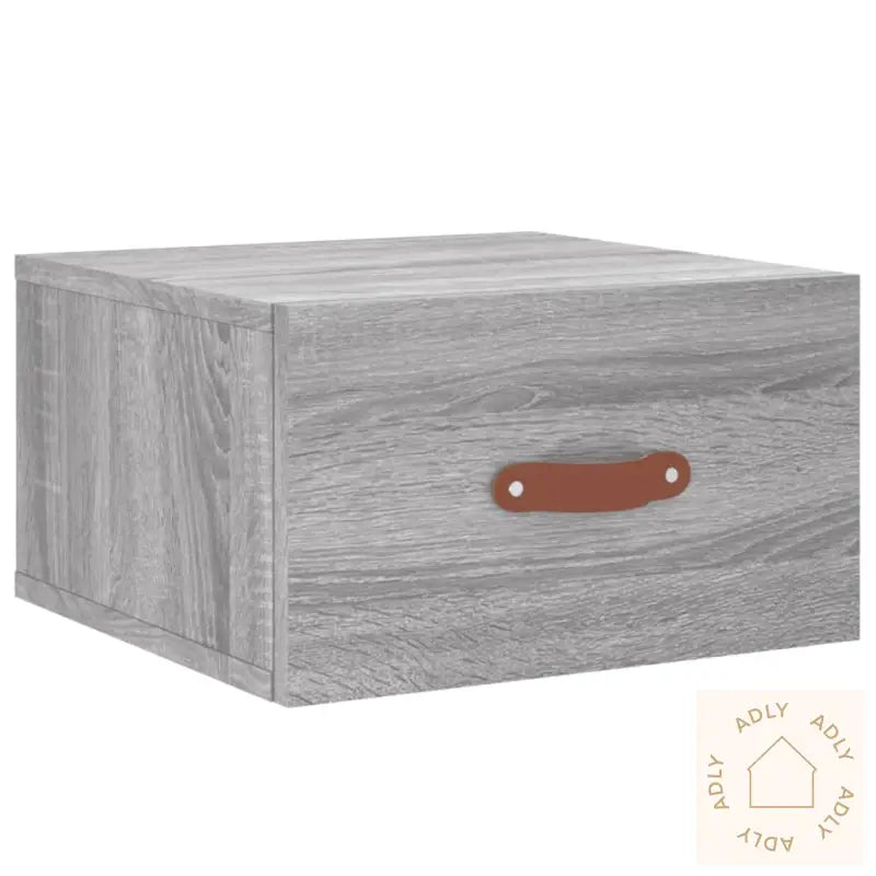 Veggmonterte Nattbord 2 Stk Grå Sonoma 35X35X20 Cm