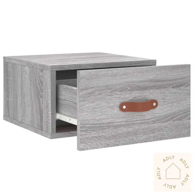 Veggmonterte Nattbord 2 Stk Grå Sonoma 35X35X20 Cm