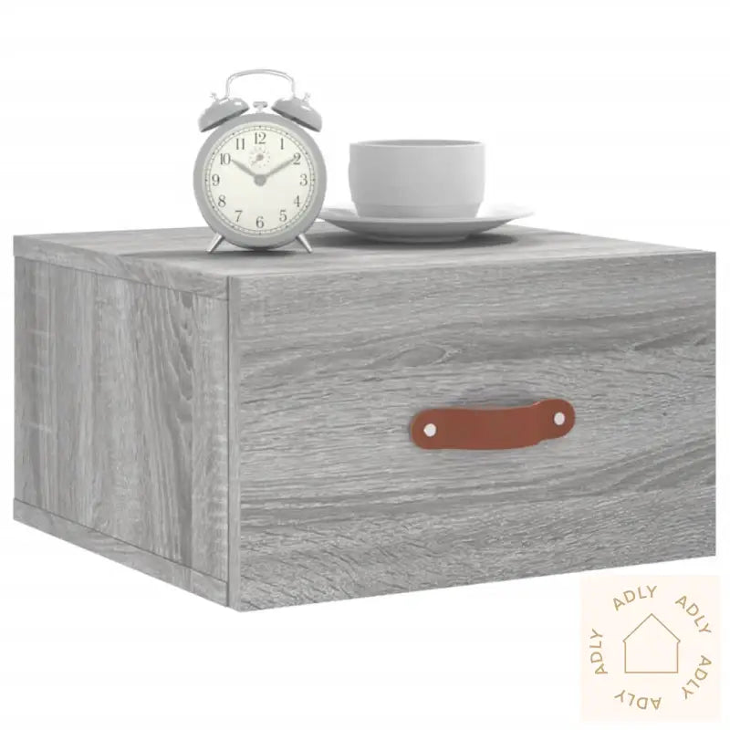 Veggmonterte Nattbord 2 Stk Grå Sonoma 35X35X20 Cm