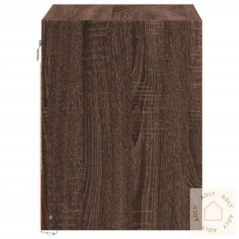 Vegghengt Nattbord Med Led-Lys 2 Stk Brun Eik