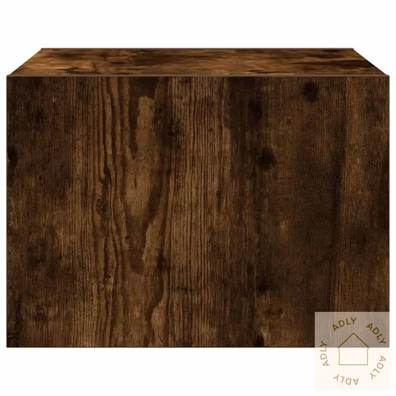 Vegghengt Nattbord Med Led-Lys Røkt Eik