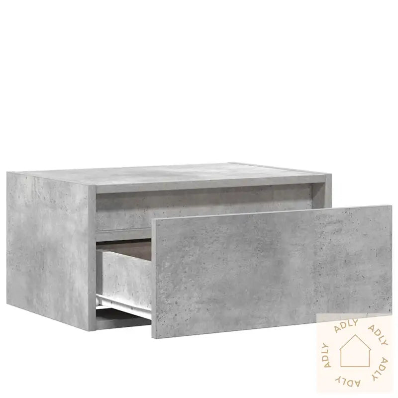 Vegghengte Nattbord Med Led-Lys 2 Stk Betonggrå