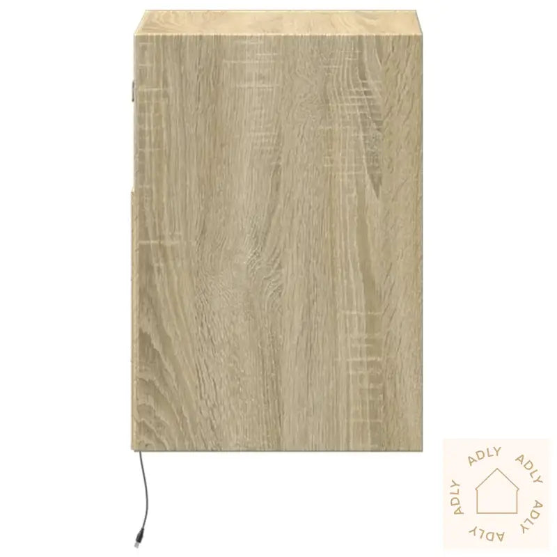 Vegghengt Nattbord Med Led-Lys Sonoma Eik