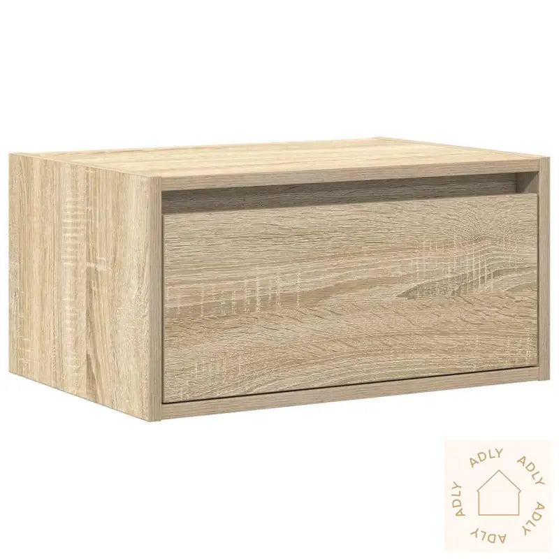 Vegghengt Nattbord Med Led-Lys Sonoma Eik