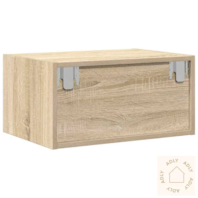 Vegghengt Nattbord Med Led-Lys Sonoma Eik