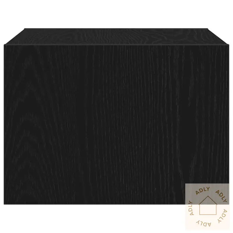 Vegghengte Nattbord Med Led-Lys 2 Stk Svart Eik